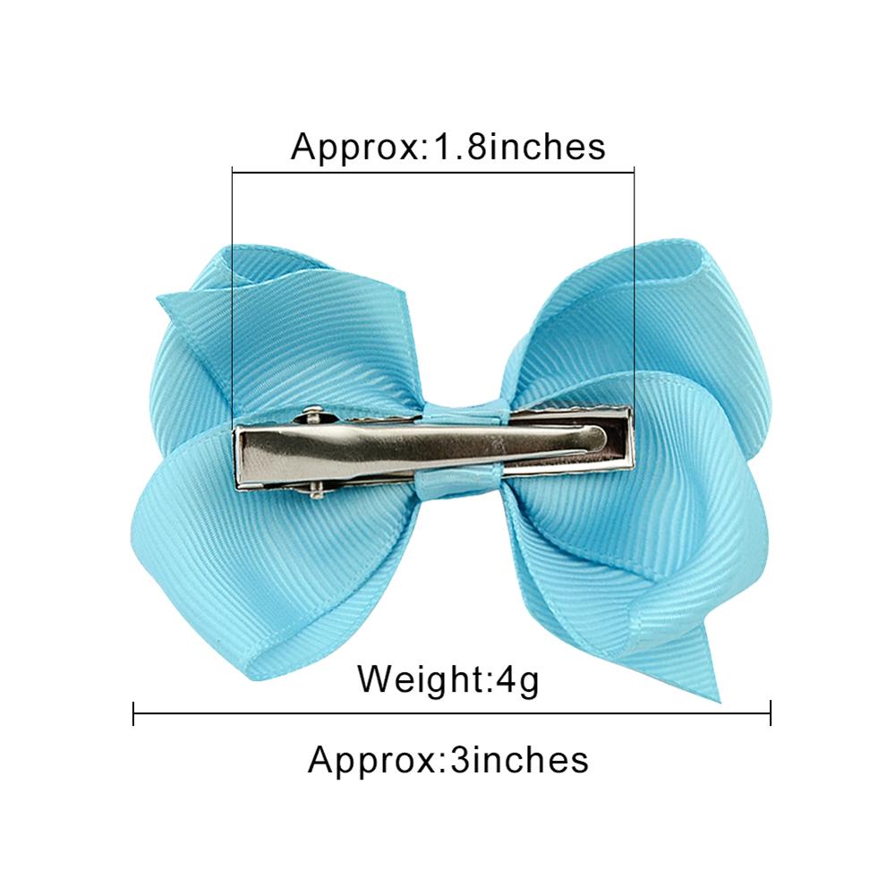 Wholesale 40pcs Mini Hair Clips Bow Boutique Custom Logo Grosgrain Solid Color Ribbon Hair Clips For Baby Girls Kids Toddlers