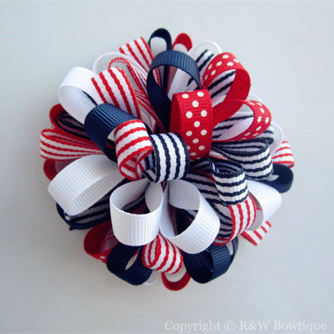 4th of July Loopy Hair Bow
