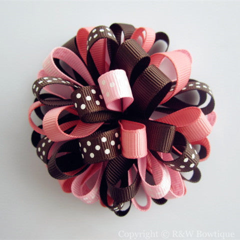 Holiday Teddy Bear Loopy Hair Bow