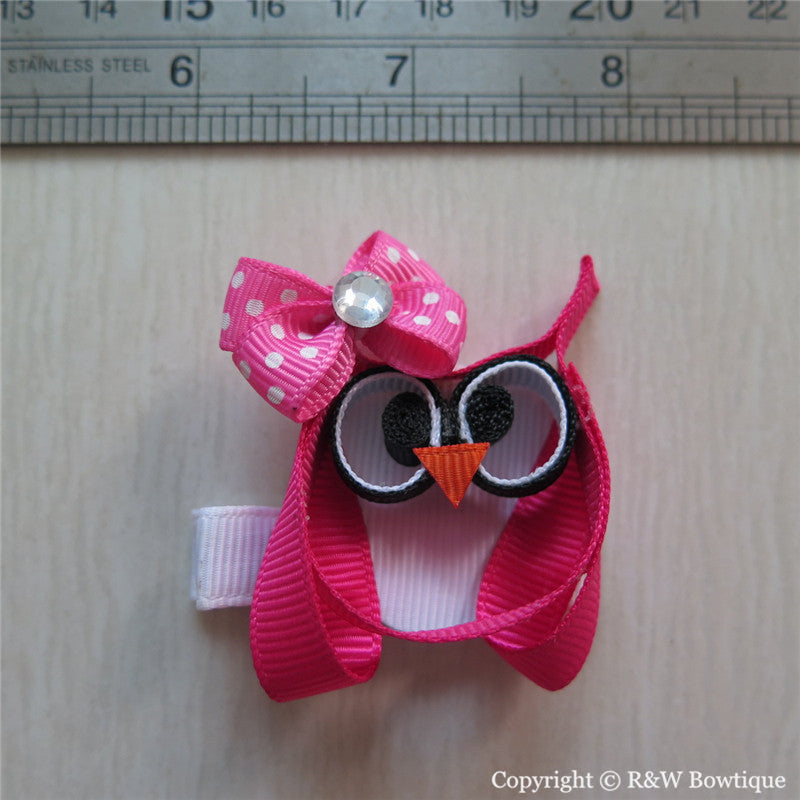 Valentine Owl Sculptured Hair Clip