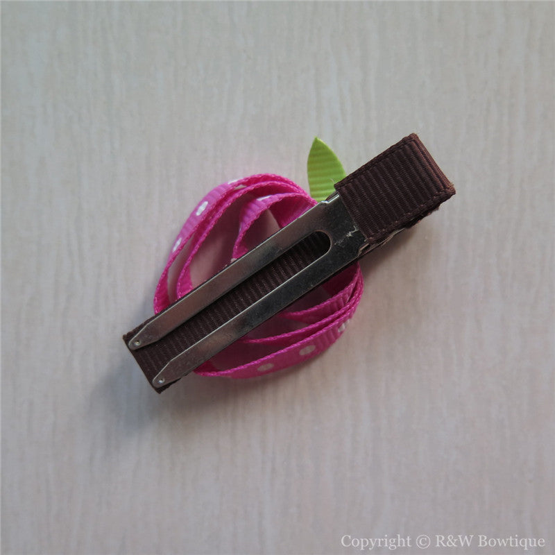 Pink Apple Sculptured Hair Clip