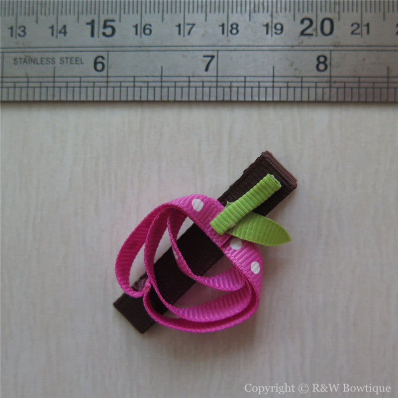 Pink Apple Sculptured Hair Clip