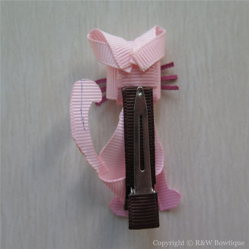 Pink Cat Sculptured Hair Clip