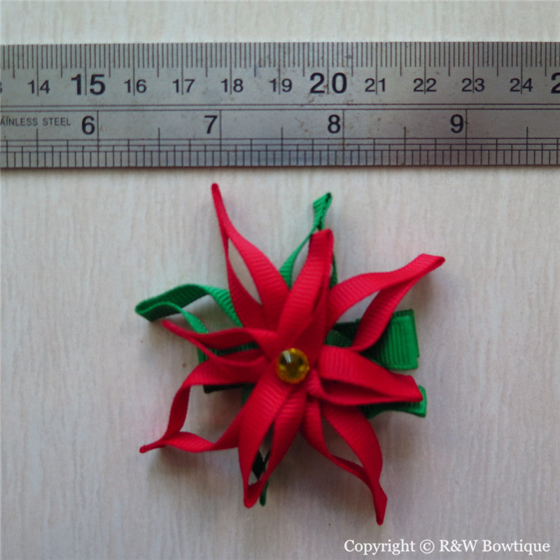 Poinsettia Sculptured Hair Clip