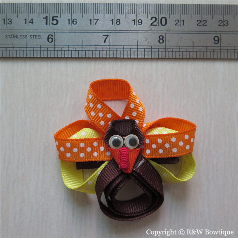 Thanksgiving Turkey #D Sculptured Hair Clip