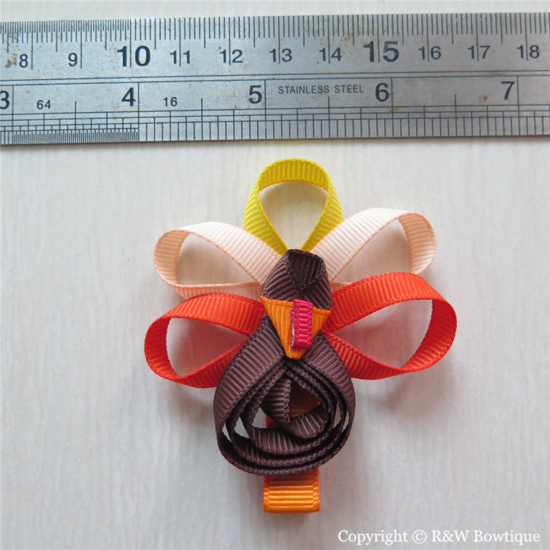 Thanksgiving Turkey #E Sculptured Hair Clip