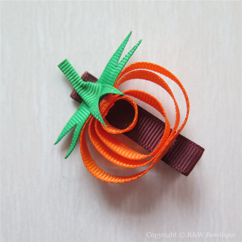 Pumpkin Sculptured Hair Clip