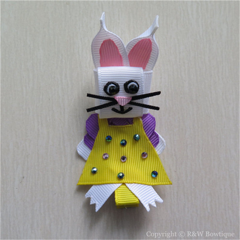 Easter Bunny #F Sculptured Hair Clip