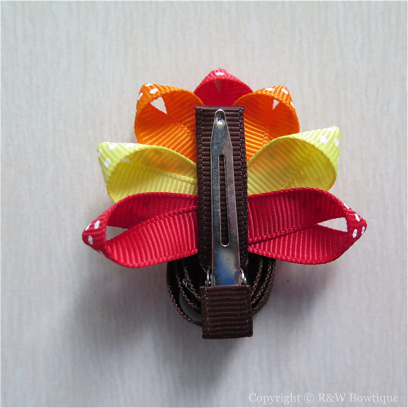 Thanksgiving Turkey #C Sculptured Hair Clip