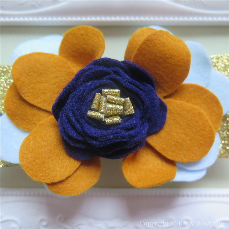 Golden Bluebell Felt Flower Crown Headband