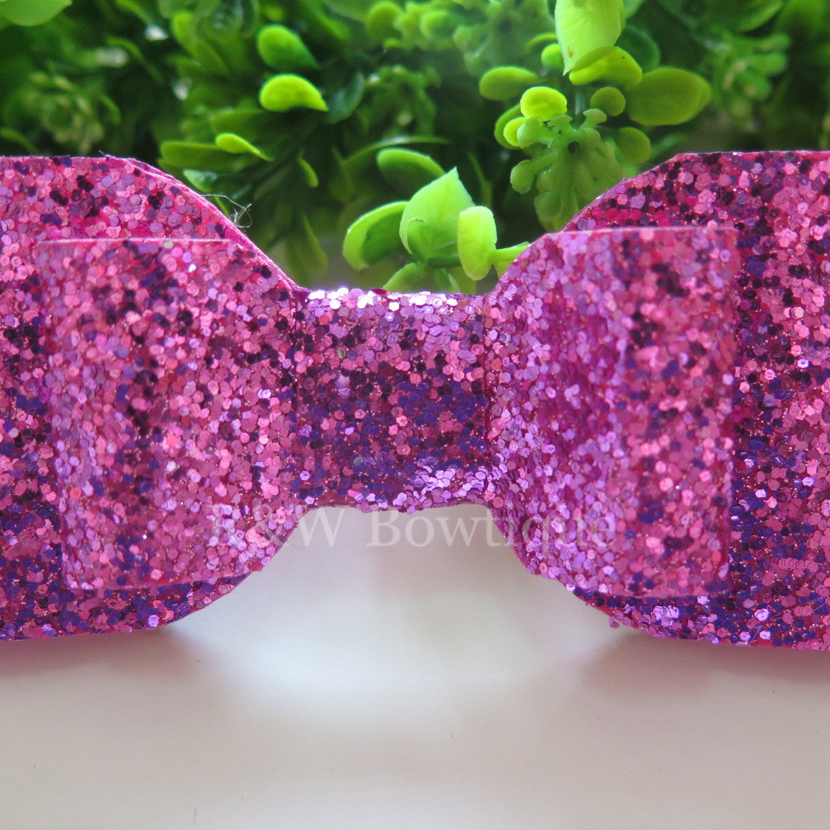 Fuchsia Glitter Fabric Oversize Hair Bow