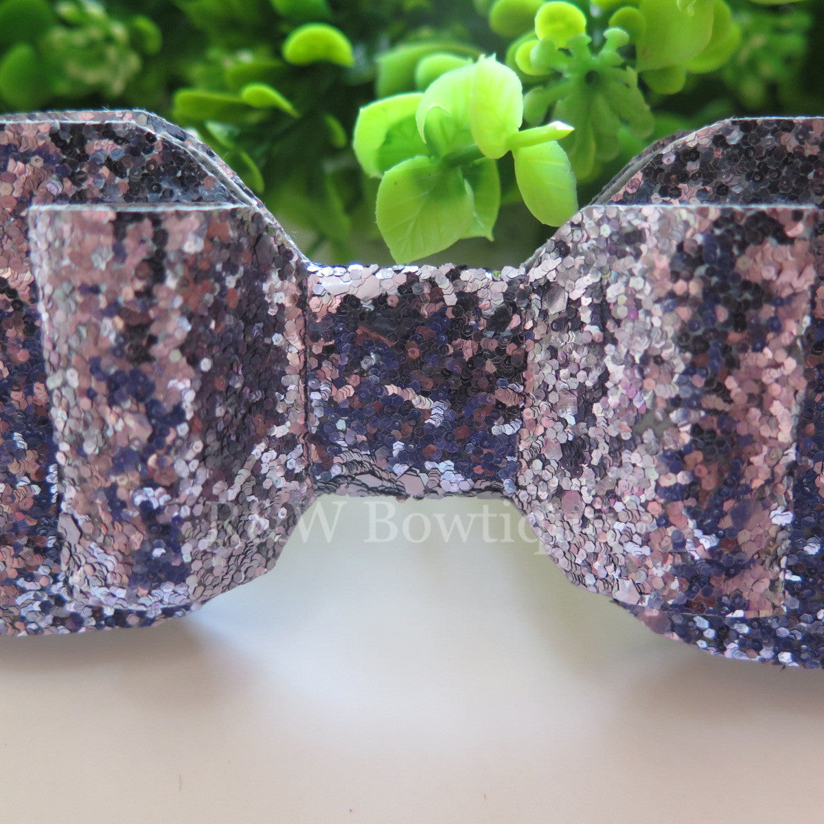 Grey Glitter Fabric Oversize Hair Bow