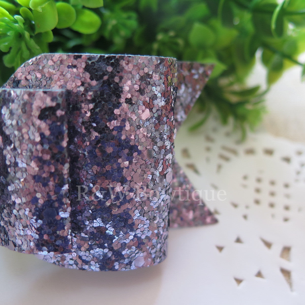 Grey Glitter Fabric Oversize Hair Bow