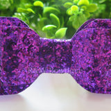 Purple Glitter Fabric Oversize Hair Bow