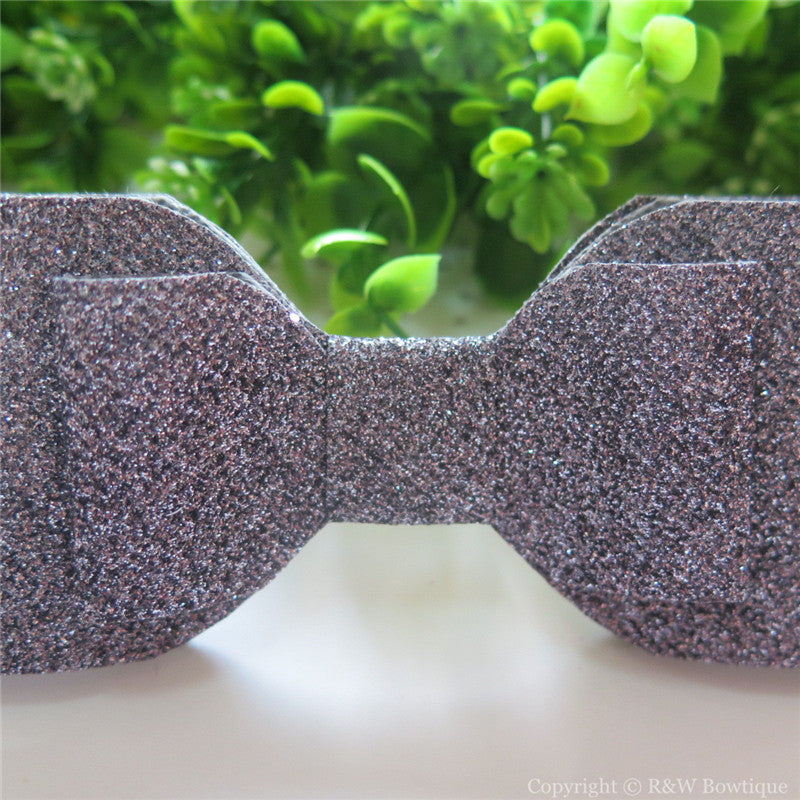 Grey Shimmery Oversize Hair Bow