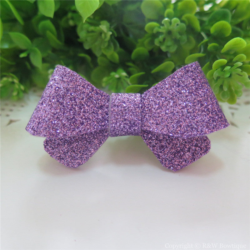 Lilac Glitter Felt Mini Hair Bow