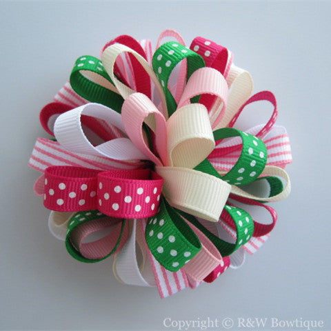 I Love Soccer Loopy Hair Bow