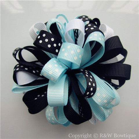 Polka Dot Puffy Loopy Hair Bow