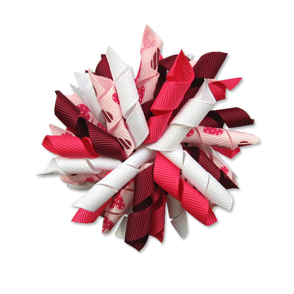 Wine Heart Korker Hair Bow