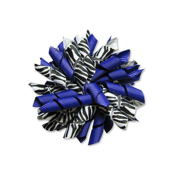 Zebra Regal Purple Korker Hair Bow
