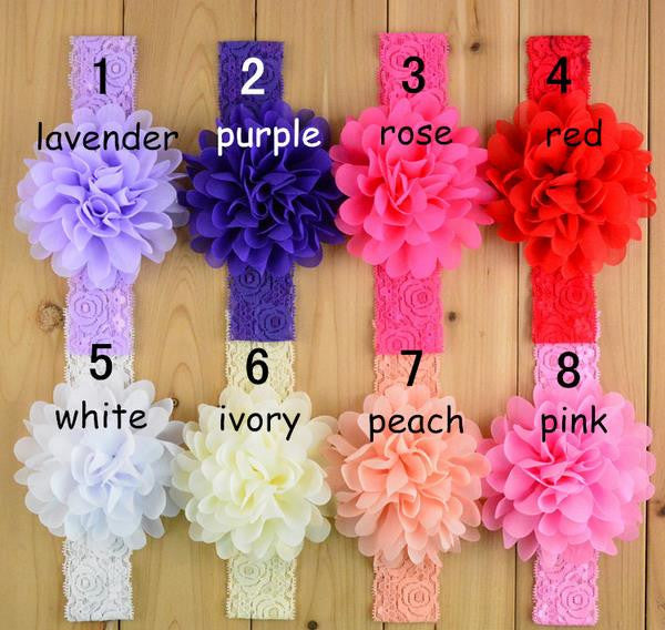 Baby Chiffon Flower Lace Headband BH15001