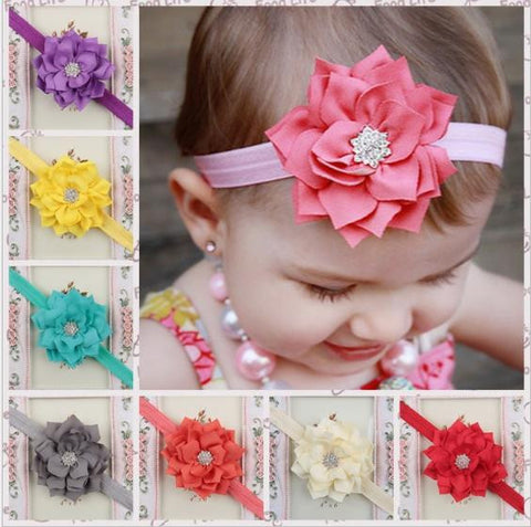 Chiffon Flower Headband with Diamond Center BH15005