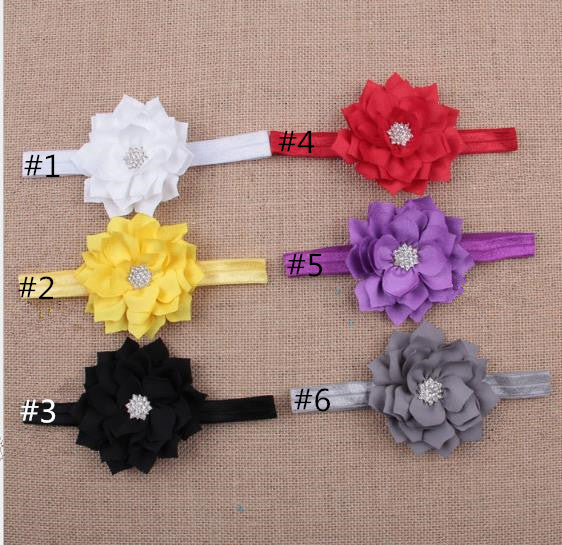 Chiffon Flower Headband with Diamond Center BH15005