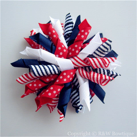4th of July Korker Hair Bow