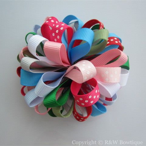 Burst of Spring - Big Girl Loopy Hair Bow