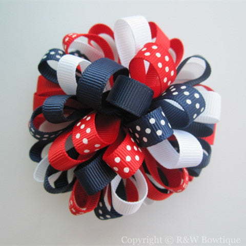 Fourth of July Loopy Hair Bow 