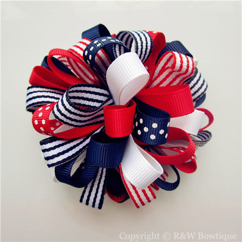 Fourth of July Loopy Hair Bow