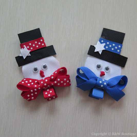Snowman #C Sculptured Hair Clip