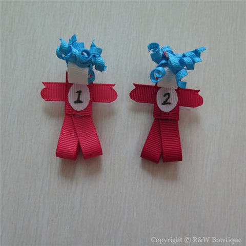 Thing 1 and Thing 2 Sculptured Hair Clip 