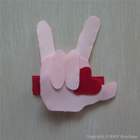 Sign Language Love  Sculptured Hair Clip