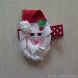 Mr and Mrs Santa Sculptured Hair Clip
