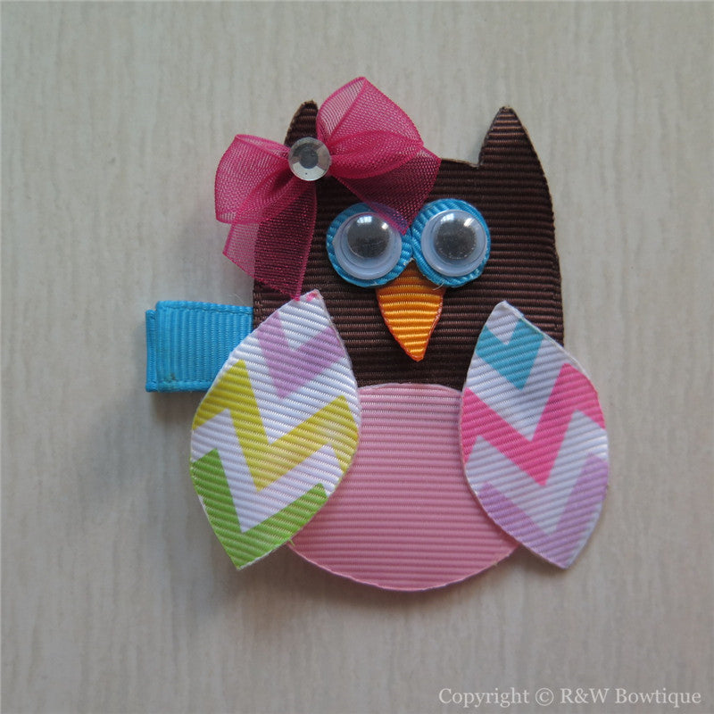 Easter Owl Sculptured Hair Clip