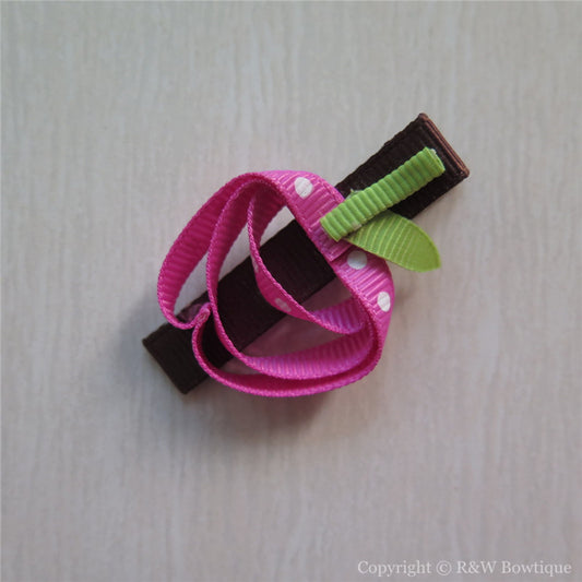 Pink Apple Sculptured Hair Clip