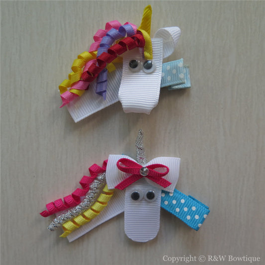 Unicorn #B Sculptured Hair Clip
