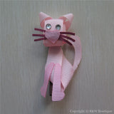 Pink Cat Sculptured Hair Clip