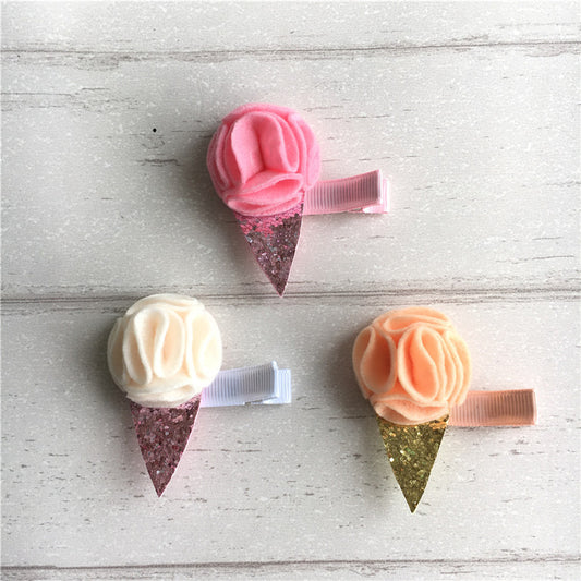 Felt Ice Cream with Glitter Corn