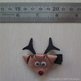 Reindeer Rudolph #B Sculptured Hair Clip
