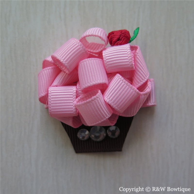 Cupcake #C Sculptured Hair Clip