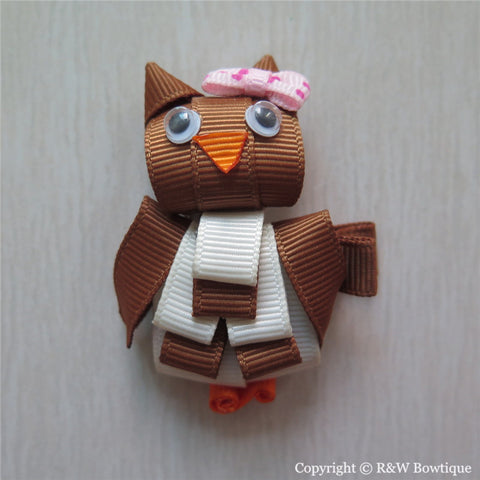 Owl #B Sculptured Hair Clip