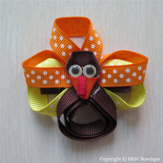Thanksgiving Turkey #D Sculptured Hair Clip
