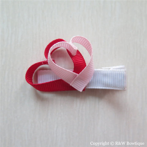 Valentine Heart #B Sculptured Hair Clip
