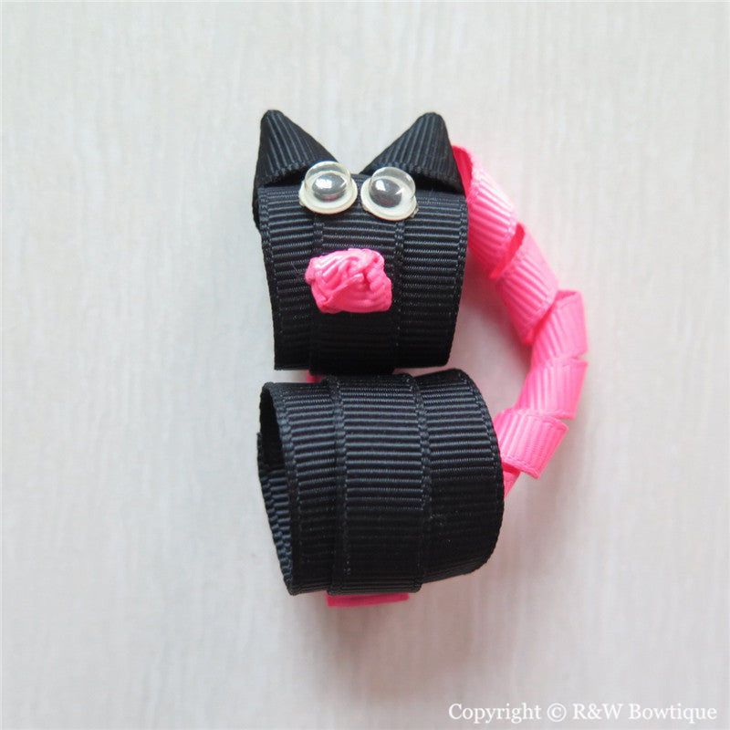Black Cat Sculptured Hair Clip 