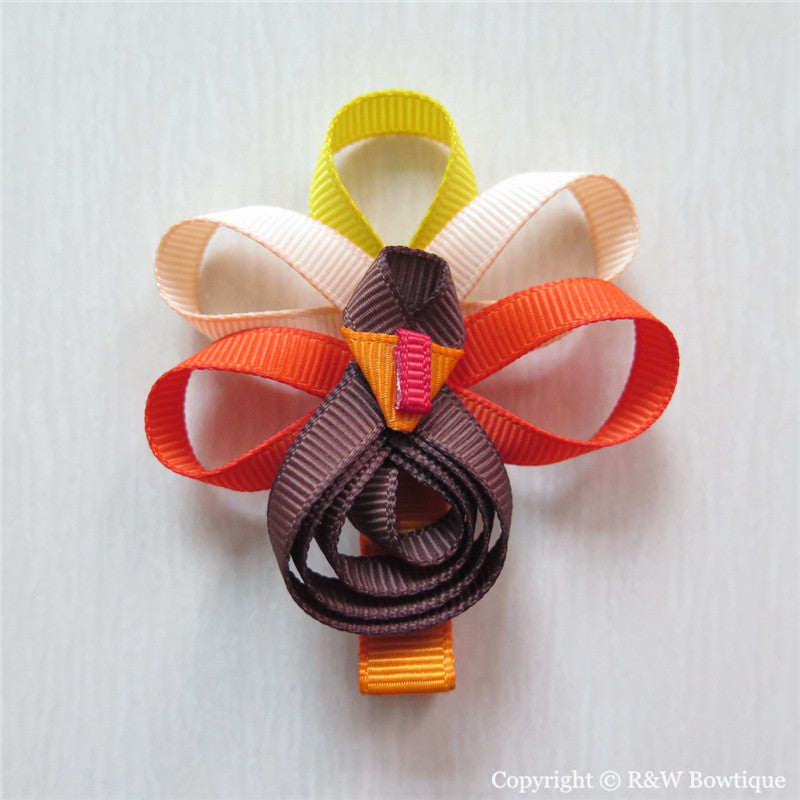 Thanksgiving Turkey #E Sculptured Hair Clip