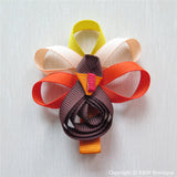 Thanksgiving Turkey #E Sculptured Hair Clip