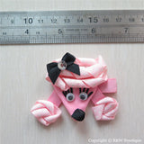 Pink Polkadot Poodle Sculptured Hair Clip
