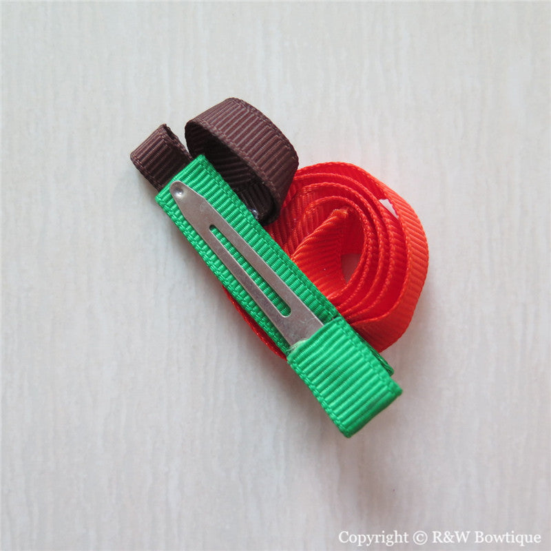 Orange Sculptured Hair Clip